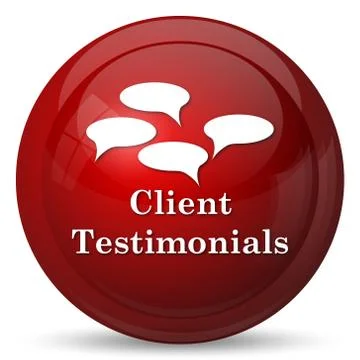 Client testimonials icon. Internet button on white background.. Stock Illustration