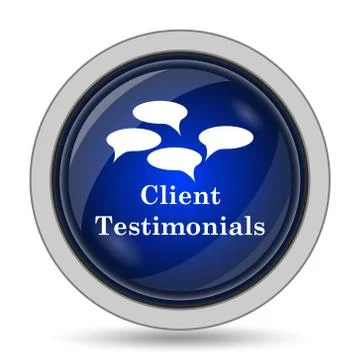 Client testimonials icon. Internet button on white background.. Stock Illustration