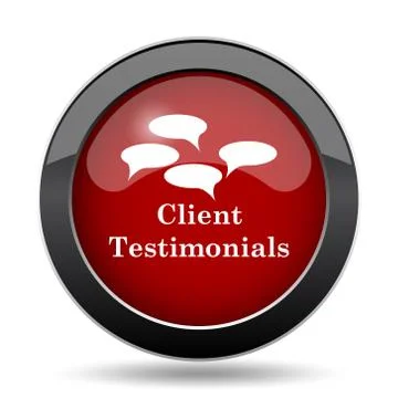 Client testimonials icon. Internet button on white background.. Stock Illustration