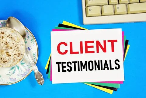 Client testimonials. The label of the business planning text. Stock Photos