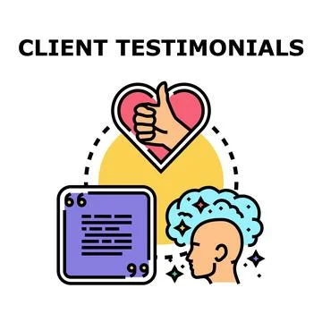 Client testimonials showing positive feedback and satisfaction Stock Illustration