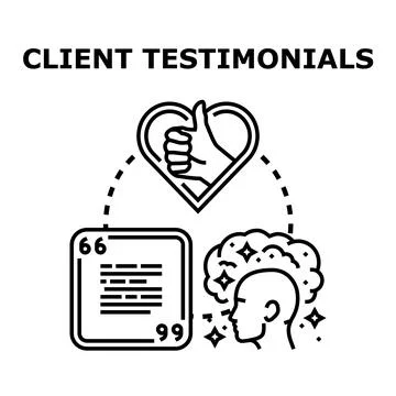 Client testimonials showing positive feedback and satisfaction Stock Illustration
