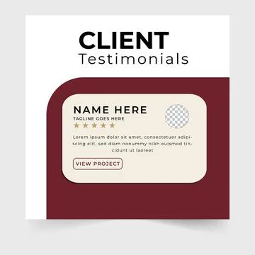 Client testimonials template with name and rating during social media post Stock Illustration