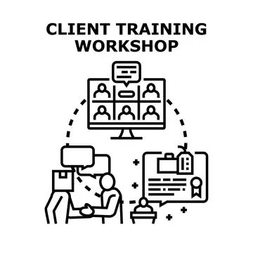 Client training workshop concept vector illustration Illustrazione stock