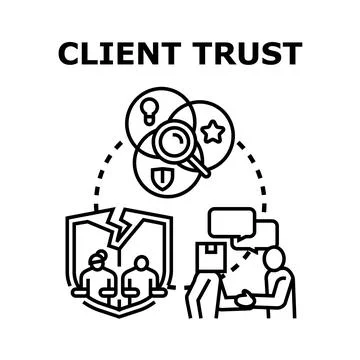 Client trust building and maintaining business relationships Stock Illustration