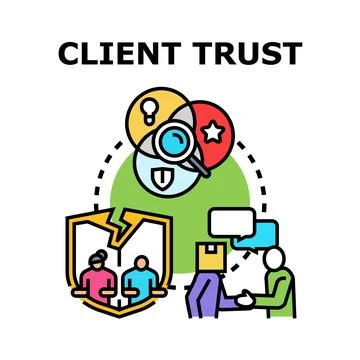 Client trust building and maintaining business relationships Stock Illustration
