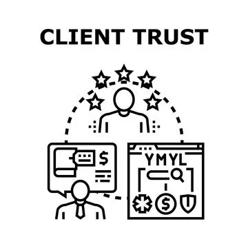 Client trust building digital business relationship concept Stock Illustration