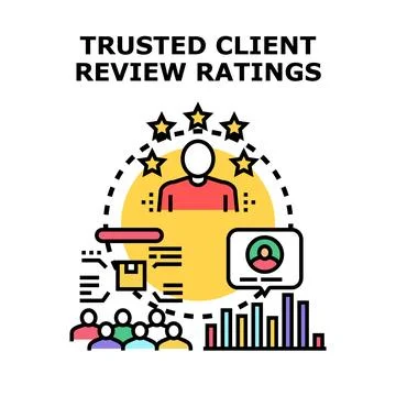 Client trust ranking ratings for feedback evaluation Stock Illustration