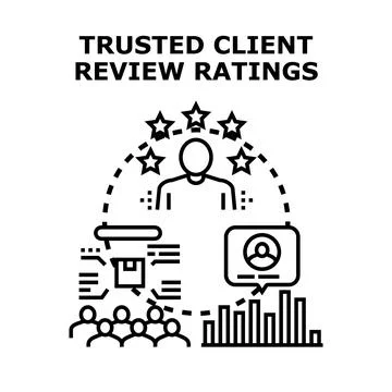 Client trust ranking ratings for feedback evaluation Stock Illustration