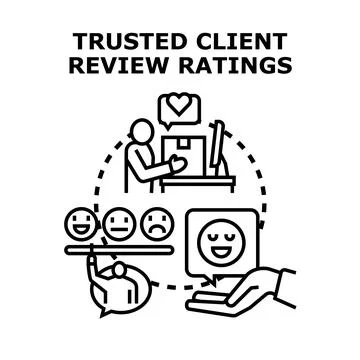 Client trust review ratings feedback concept Stock Illustration
