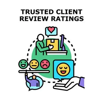 Client trust review ratings feedback concept Stock Illustration