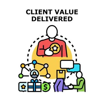 Client value delivered concept creating business opportunity Stock Illustration