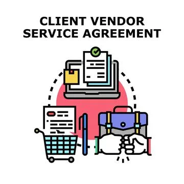 Client vendor service agreement creating business partnership Stock Illustration