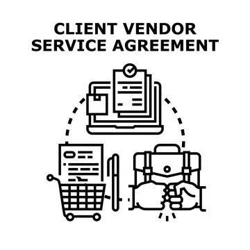 Client vendor service agreement creating business partnership Stock Illustration
