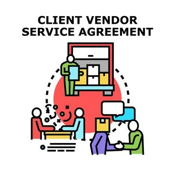 Client vendor service agreement process concept vector Stock Illustration