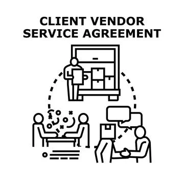 Client vendor service agreement process concept vector Stock Illustration