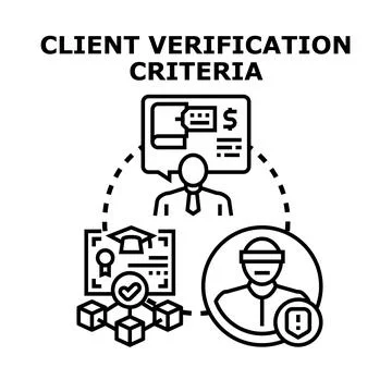 Client verification criteria process managing digital identity イラスト素材