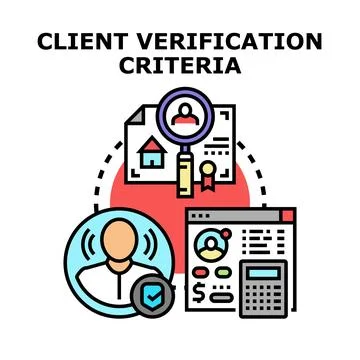Client verification criteria for secure user identity Illustrazione stock