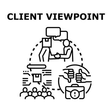 Client viewpoint icon representing customer experience and feedback Stock Illustration
