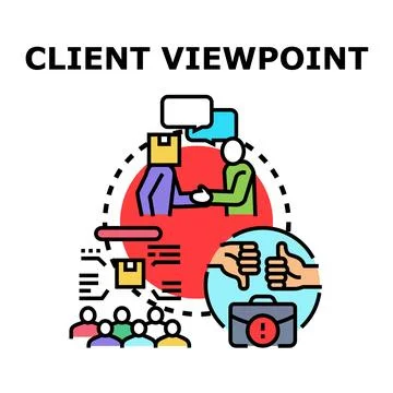 Client viewpoint icon representing customer experience and feedback Stock Illustration