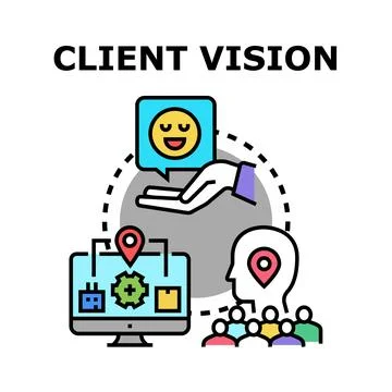Client vision and customer satisfaction concept Stock Illustration