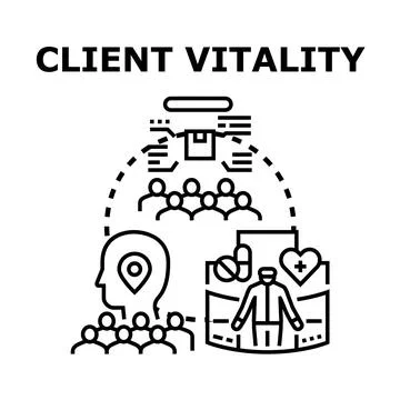 Client vitality concept vector illustrating customer care 스톡 일러스트