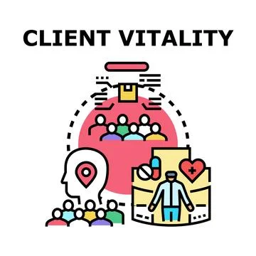Client vitality concept vector illustrating customer care 스톡 일러스트