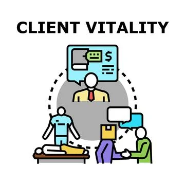Client vitality cycle concept connecting clients with services イラスト素材
