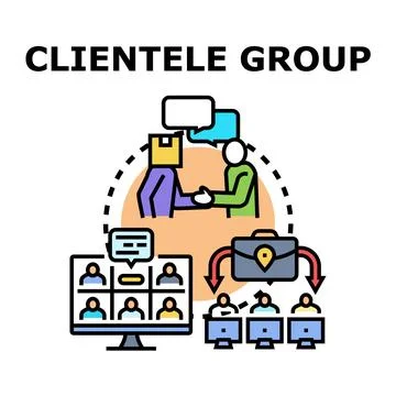 Clientele group building business relationships and support Ilustración de archivo