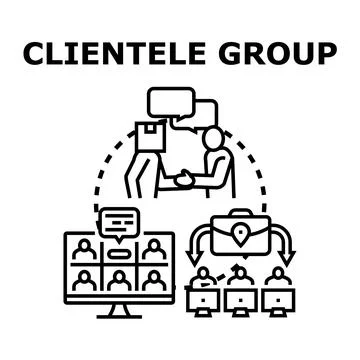 Clientele group building business relationships and support Ilustración de archivo