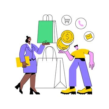 Clienting abstract concept vector illustration. Stock Illustration