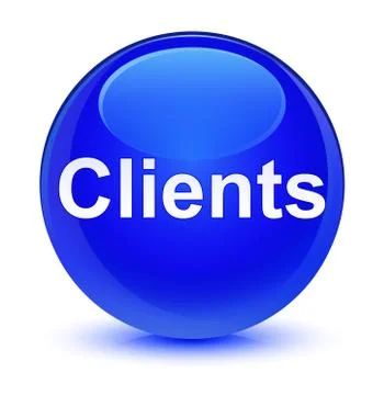 Clients glassy blue round button Stock Illustration