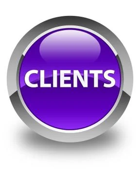 Clients glossy purple round button Stock Illustration
