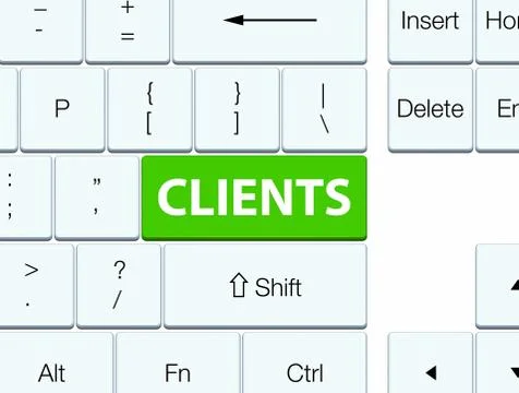 Clients soft green keyboard button Stock Illustration