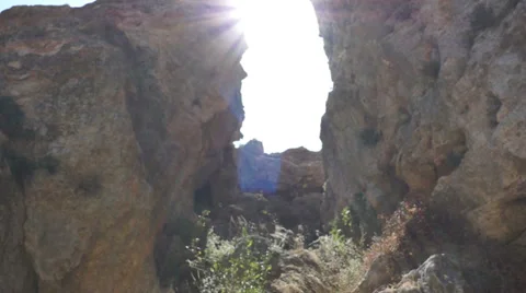 Cliff against the sun (1) Stock Footage 29652748