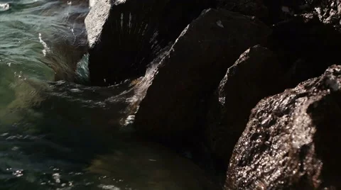 Cliff and waves Stock Footage 52692342