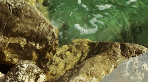 Cliff and waves Stock Footage 52695733