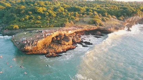 Cliff and waves. Stock Footage 106607721