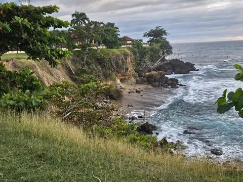 Cliff and waves. Foto stock