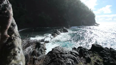 Cliff Beach 03 HD Stock Footage 7768359