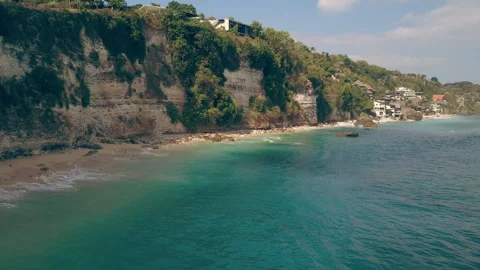 Cliff by the beach aerial Stock Footage 278769357