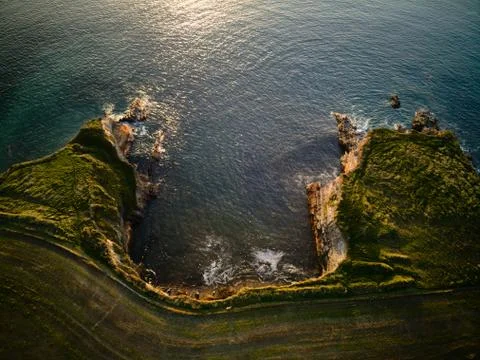 Cliff Beach Sunset Stock Photos