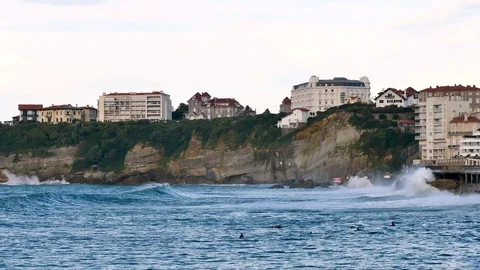 Cliff of Biarritz. Stock Footage 97151377
