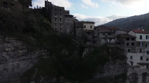 A cliff with buildings on it Stock Footage 328615512