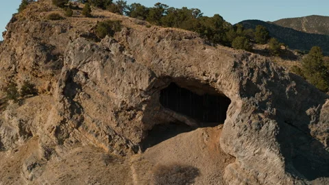 Cliff Cave 2 (Sweep In) Stock Footage 221120206