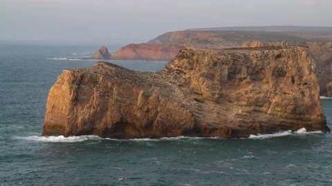 Cliff close to Cape St Vincent medium shoot Stock Footage 132248715