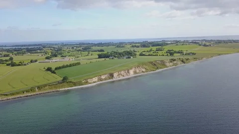 Cliff coast in Southern Denmark Stock Footage 87692485
