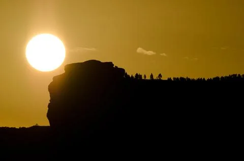 Cliff at dawn. Stock Photos