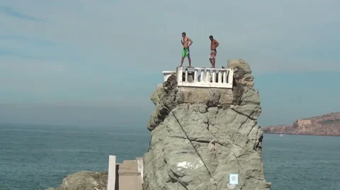 Cliff Diver Stock Footage 50608565