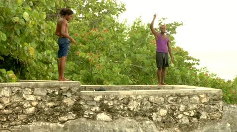 Cliff Diving  Stock Footage 22158104